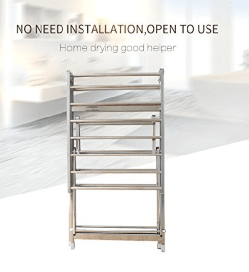 Heavy Duty Rust-Free Stainless Steel Foldable Storage Cloth Drying Stand/Clothes Dryer Stands/Laundry Racks with for Indoor/Outdoor/Balcony (Butterfly Model) (L- 65 inch * W-20 inch * H-36 inch) - Image 3